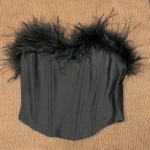 Akira s corset with feathers